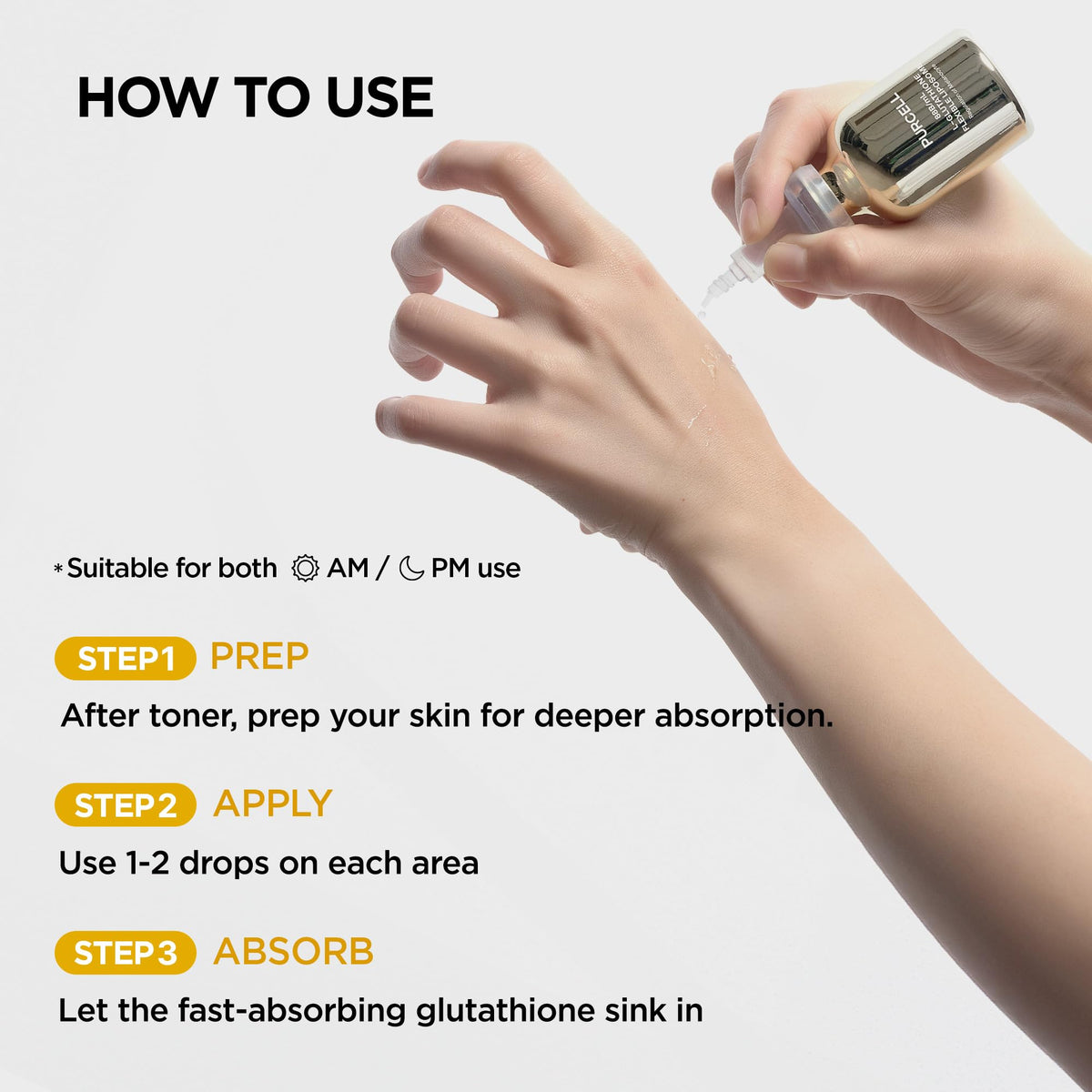Purcell Glutathione 5% serum dermatologist-tested for sensitive skin.