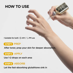 Purcell Glutathione 5% serum dermatologist-tested for sensitive skin.