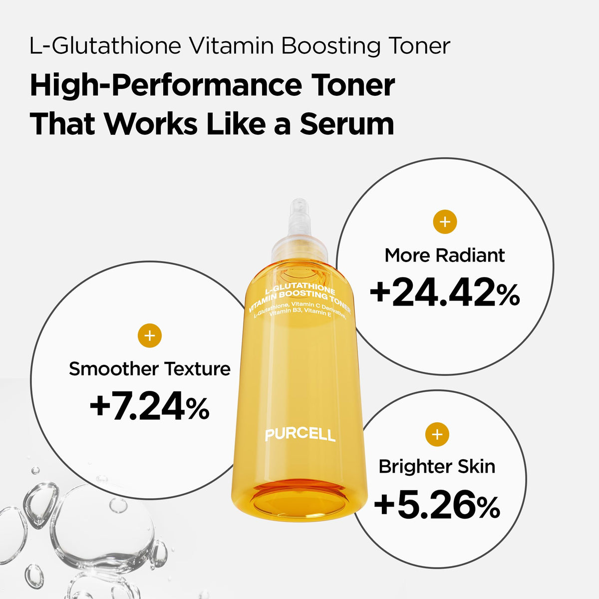 Purcell L-Glutathione Toner label close-up with ingredients