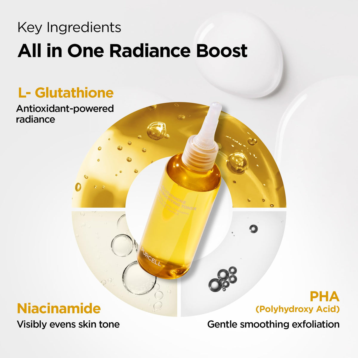Purcell L-Glutathione Toner texture swatch on skin