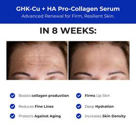 Swatch of Pure & Cimple serum displaying the blue-tinted formula and luminous texture.