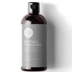 Pure Body Naturals hair loss shampoo bottle with rich lather supports thinning hair