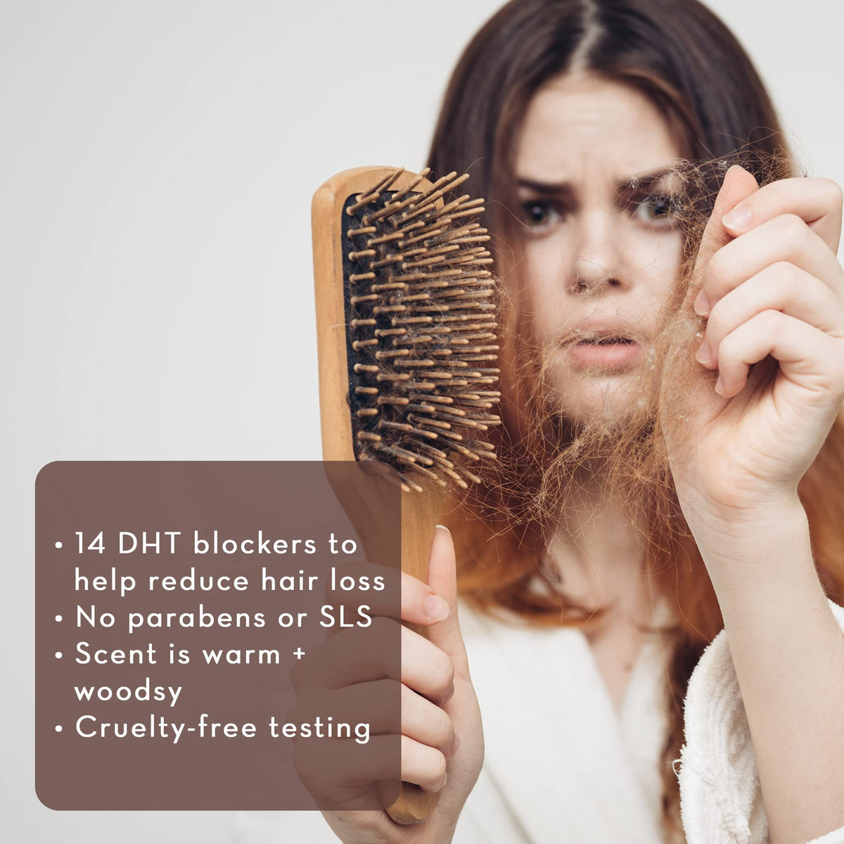 Pure Body Naturals hair loss shampoo lather demonstrates cleansing action for thinning hair