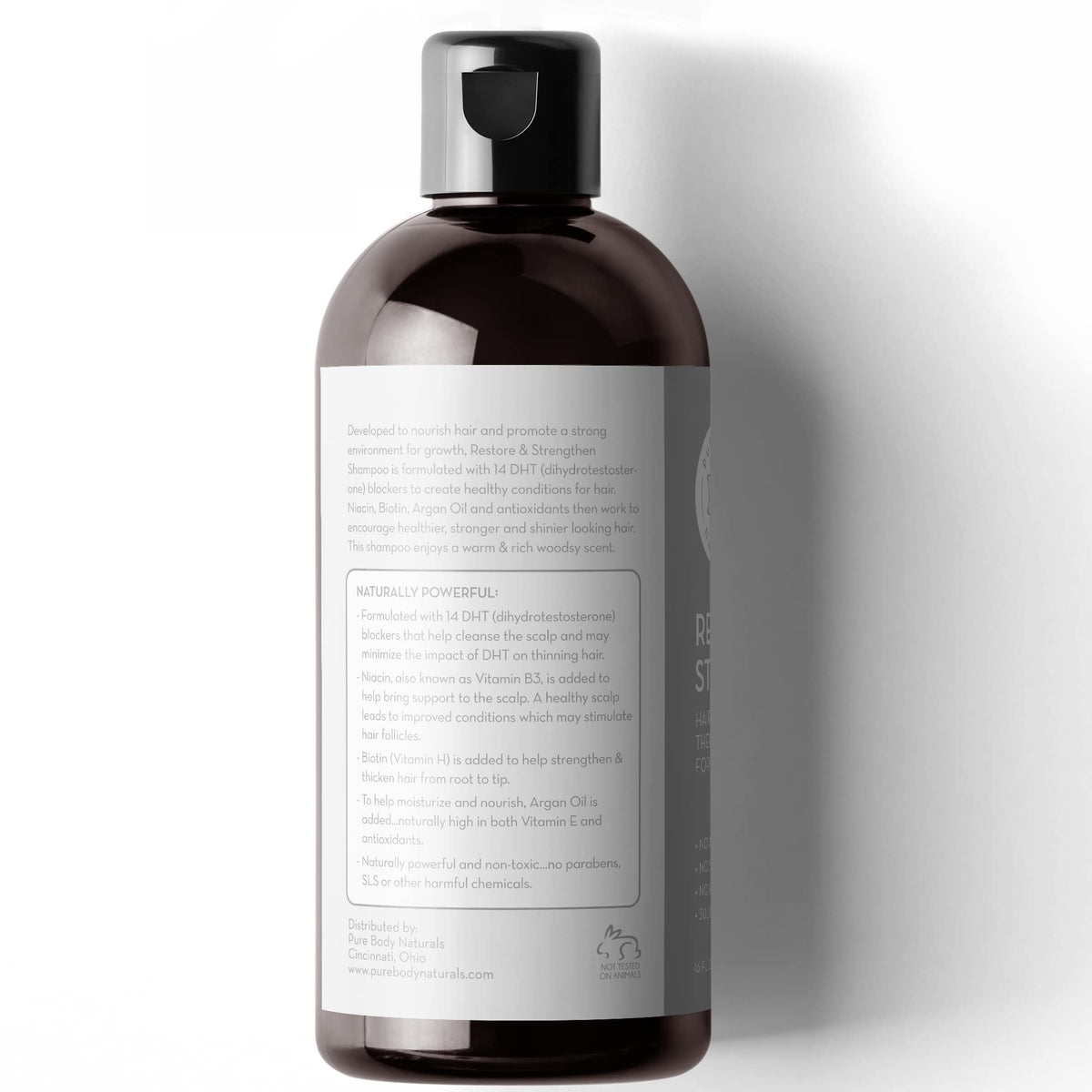 Pure Body Naturals ingredients visualization highlights nourishing components for healthier hair
