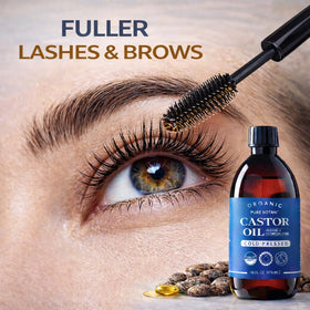 Pure Botani Castor Oil on hair application demonstrates easy daily use for nourishment