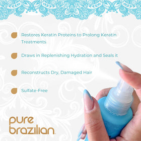 Pure Brazilian leave-in conditioner being applied for smooth styling