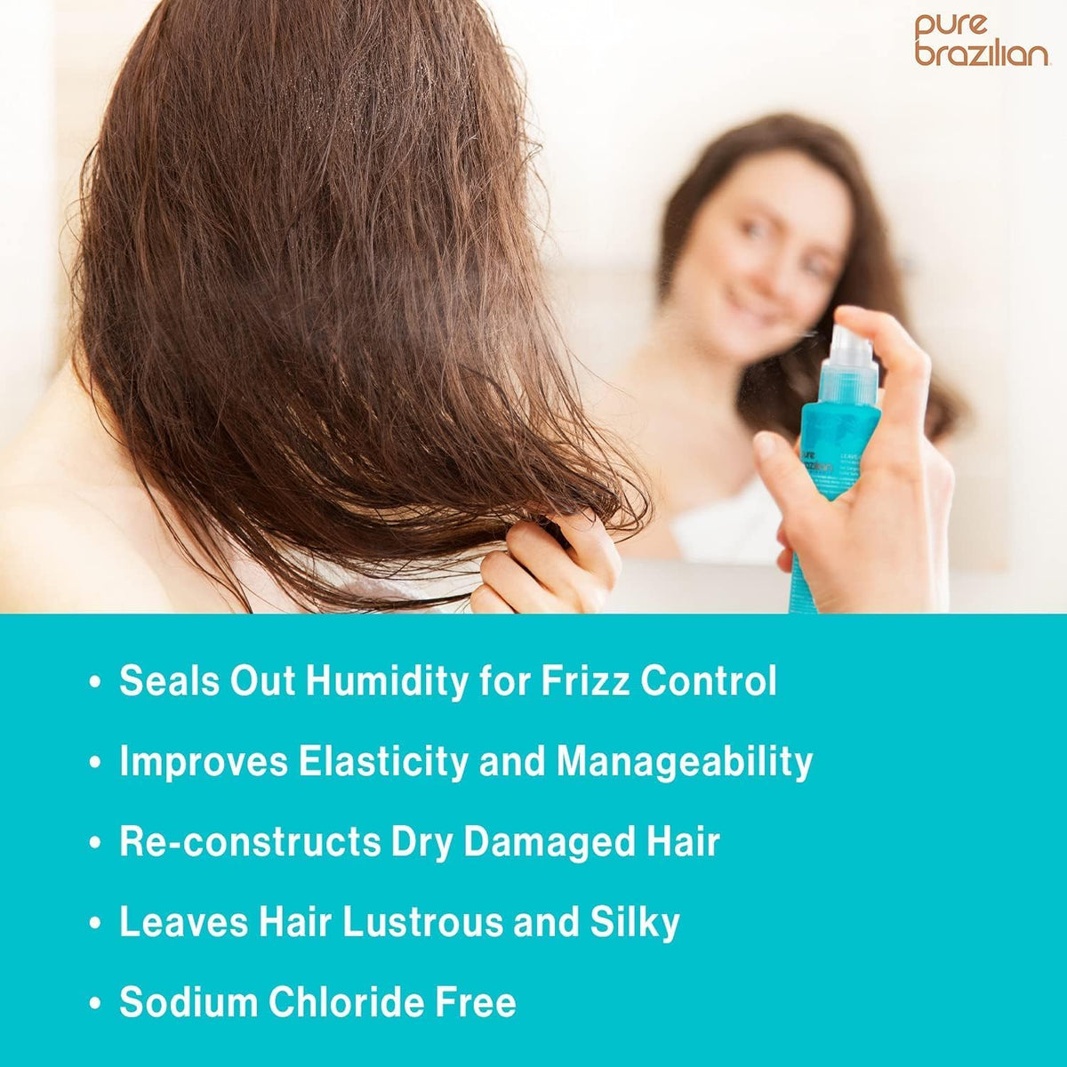 Pure Brazilian salon-quality results shown on smooth, frizz-free hair