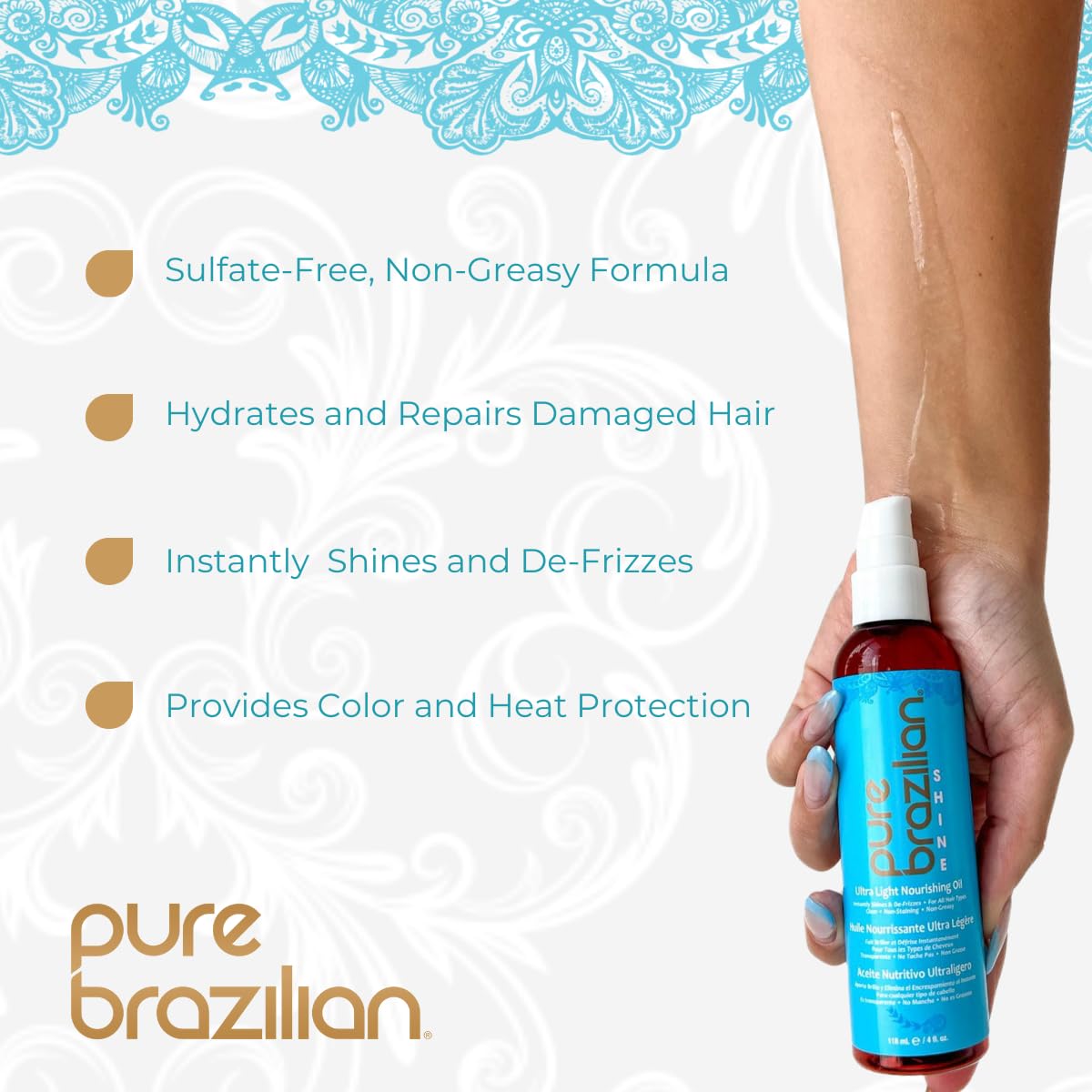 Pure Brazilian Shine end-repair focus on split ends for healthier appearance.
