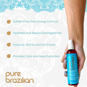 Pure Brazilian Shine end-repair focus on split ends for healthier appearance.