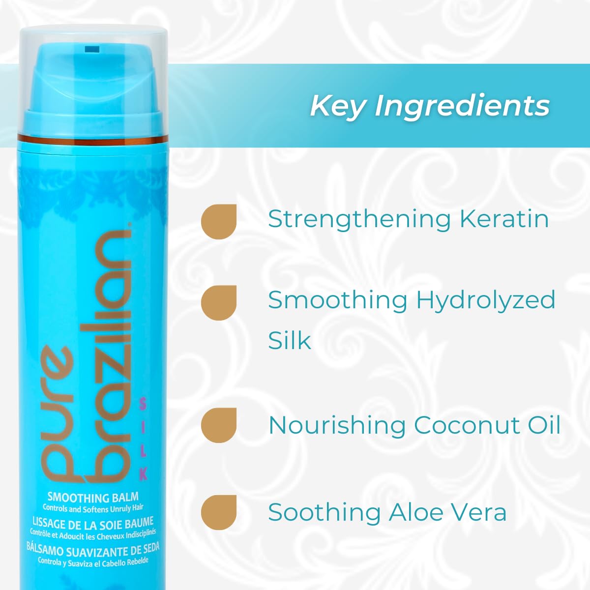 Pure Brazilian Silk Smoothing Balm cream swirl reveals nourishing texture