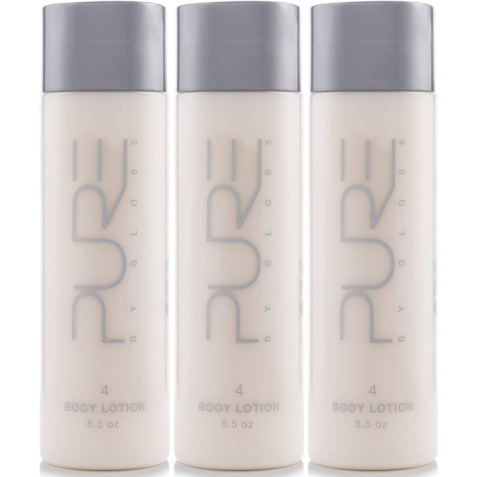 Pure By Gloss Lemon Scent body lotion bottle for refreshed, hydrated skin.