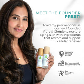 Pure & Cimple superRenew lightweight texture on skin suggests fast absorption.
