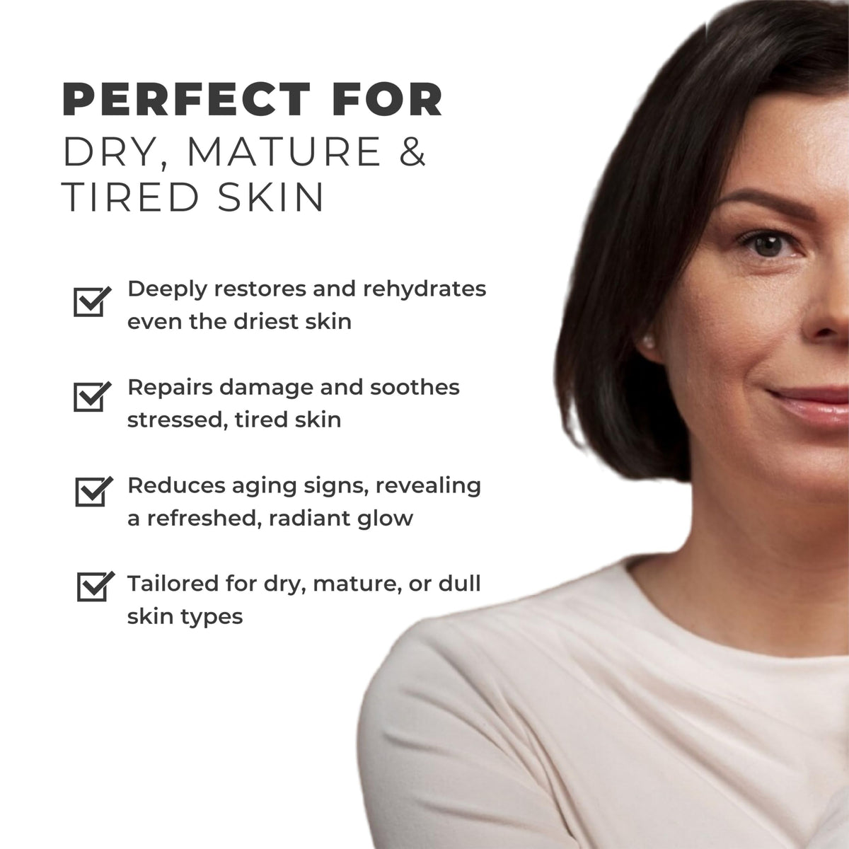 Pure & Cimple superRenew nighttime-application scene invites restful, hydrating overnight care.