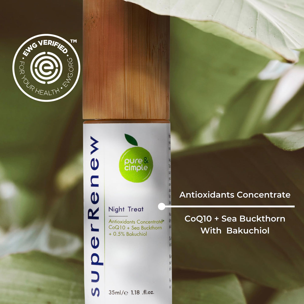 Pure & Cimple superRenew sea buckthorn oil highlights natural nourishment for dry skin.