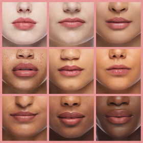 Close-up of glossy finish on lips from Pure Cosmetics.