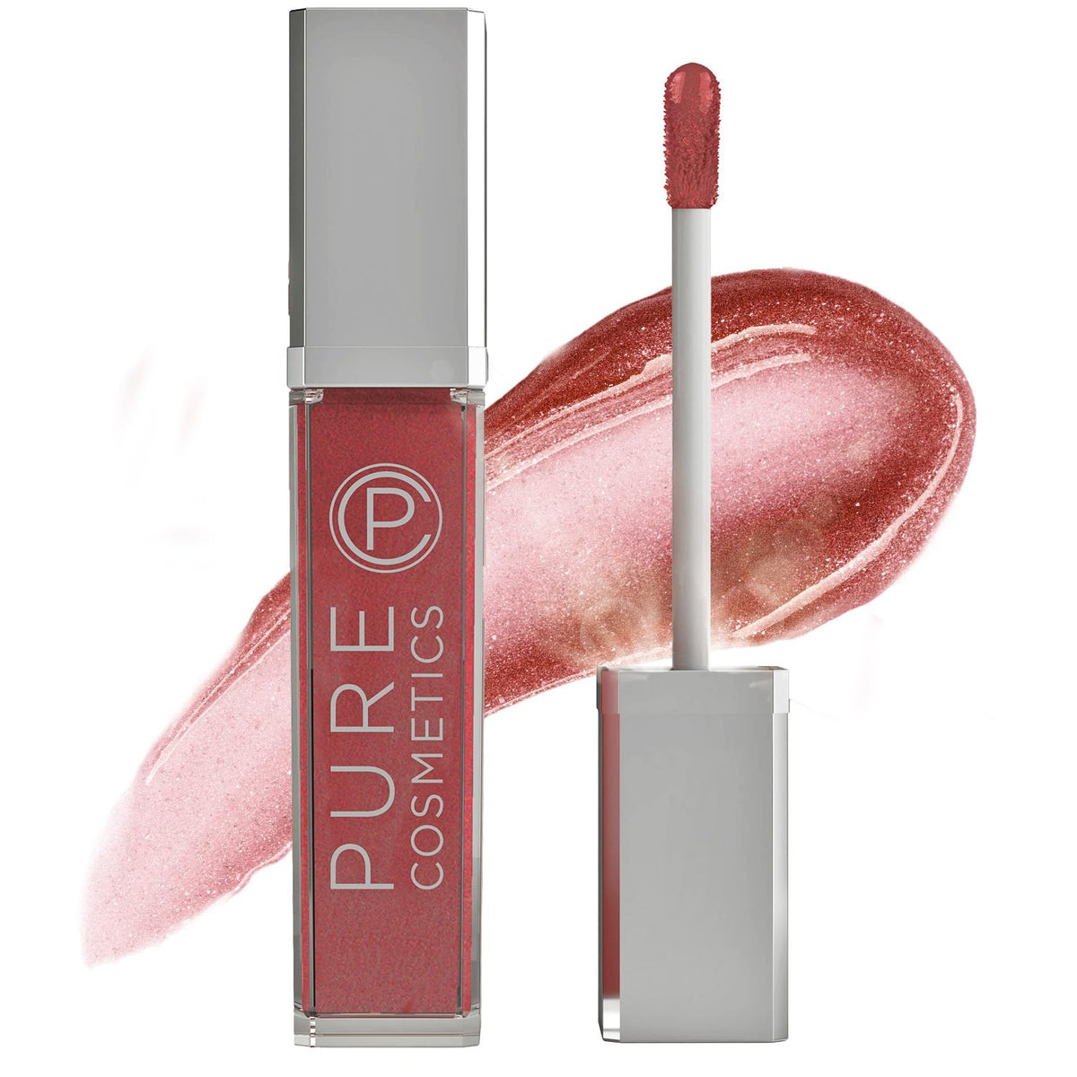 Pure Cosmetics Pure Illumination lip gloss with LED applicator for precise touch-ups.