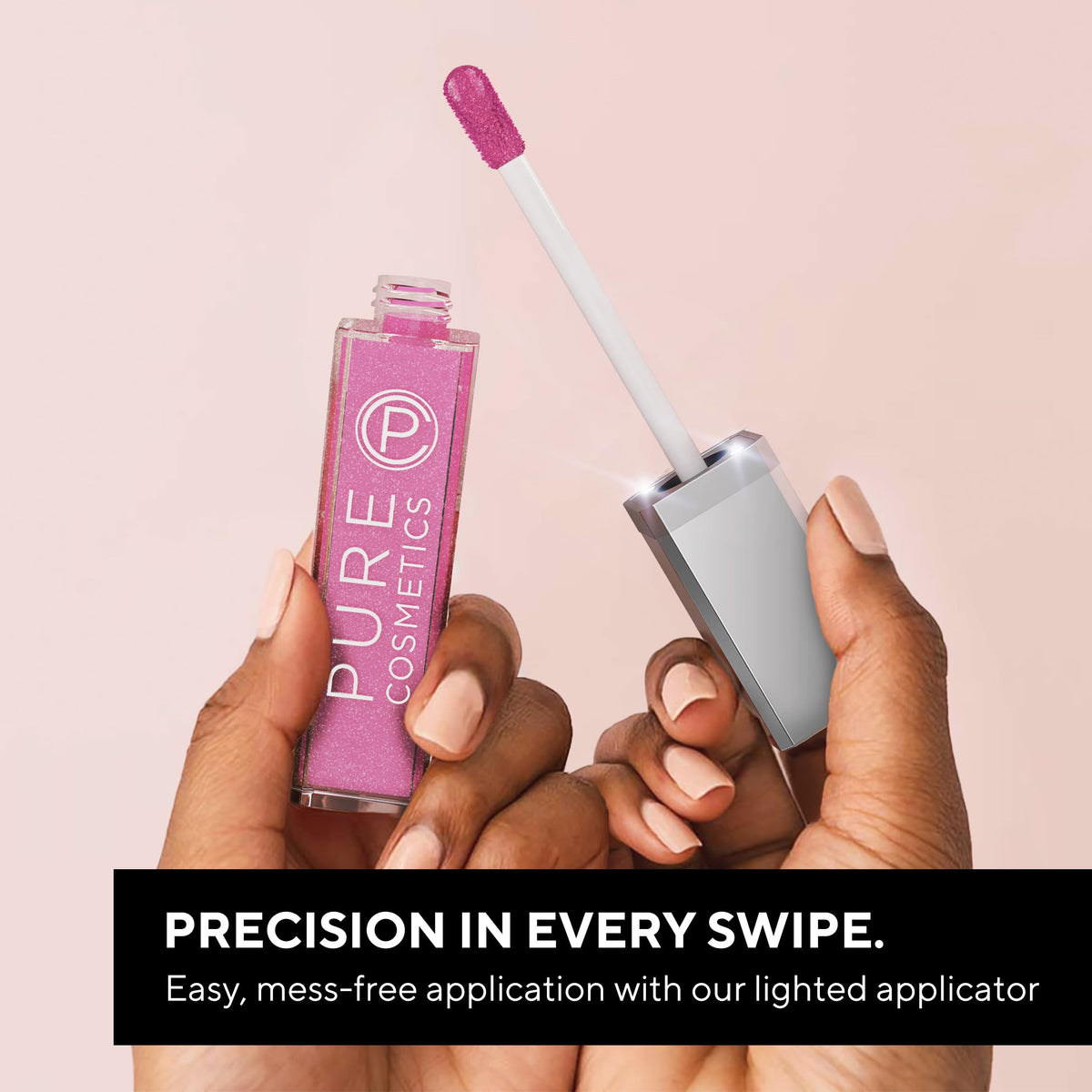 Pure Cosmetics Pure Illumination Lip Gloss stands out for on-the-go touchups with LED precision.