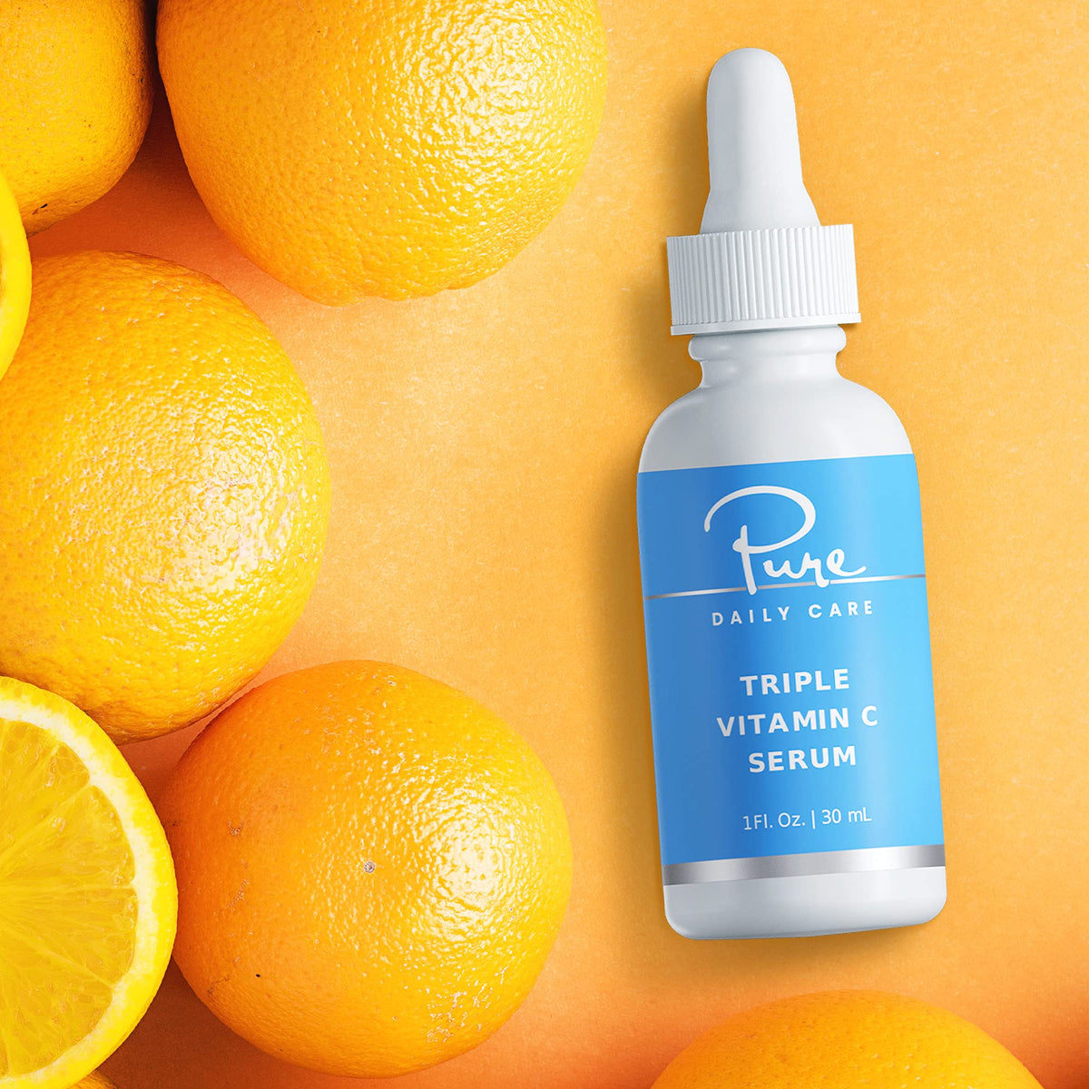 Pure Daily Care packaging shows USA vegan clinical-grade labeling.