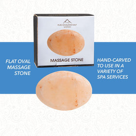 Pure Himalayan Salt Works hand-carved pink crystal massage stone showcasing craftsmanship.