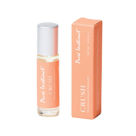 Pure Instinct CRUSH bottle front view showing compact design for travel