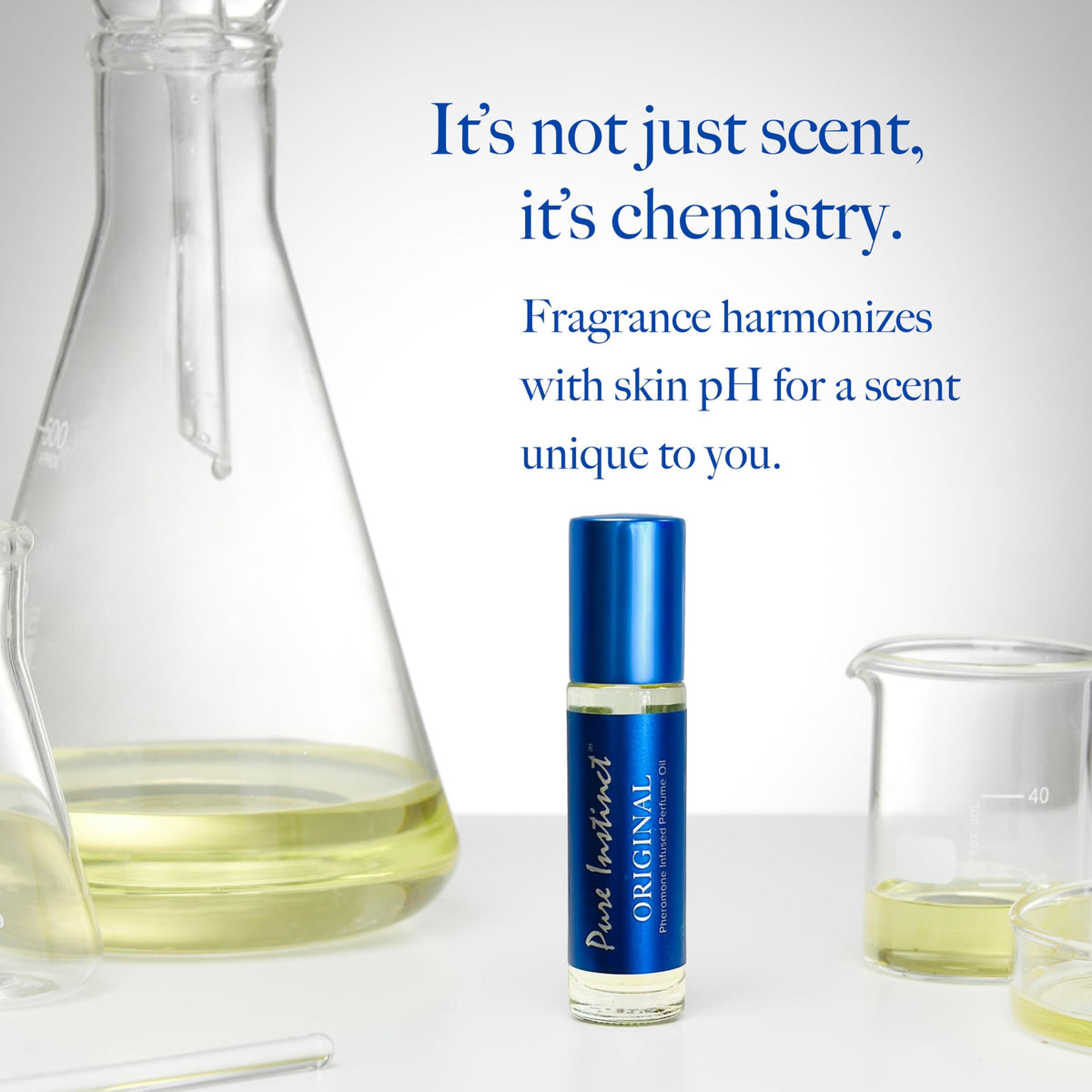 Pure Instinct bottle with bath or diffuser nearby, versatile use suggested.