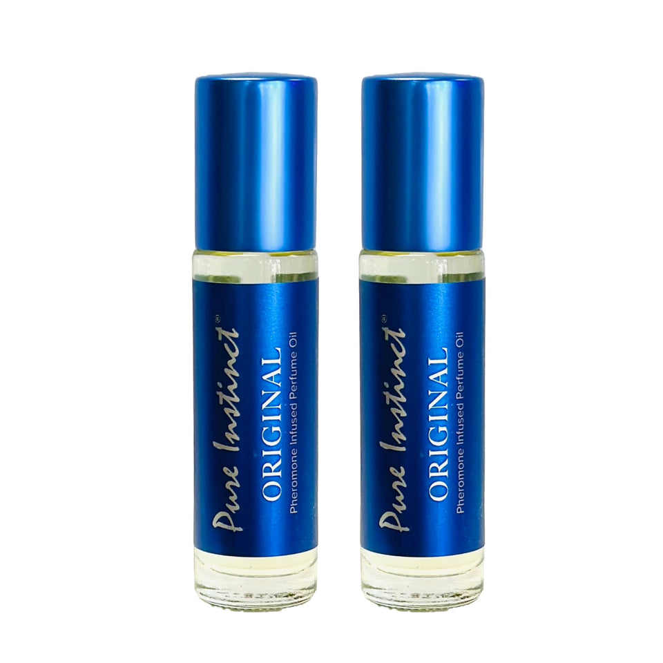 Pure Instinct Roll-On bottle front, unisex pheromone-infused fragrance for daily wear.