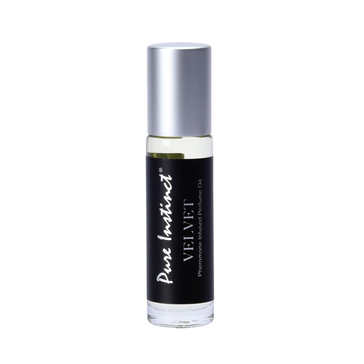 Pure Instinct Velvet bottle close-up showing premium, travel-friendly aroma.