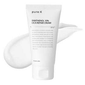 Pure:K Panthenol 10% CICA Repair Cream jar restores barrier and soothes skin.