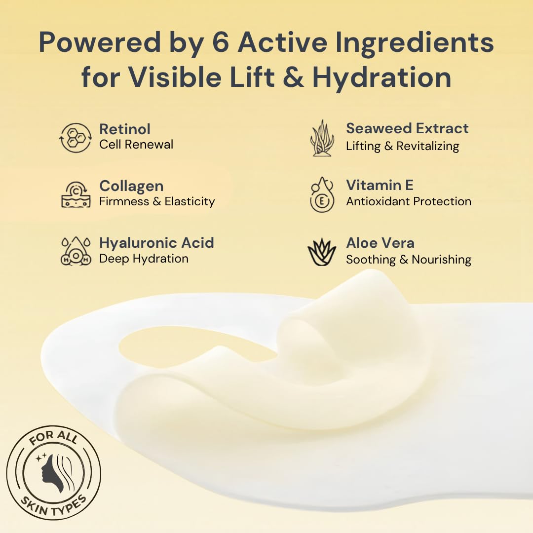 Pure Kind anti-aging blend ingredients close-up featuring retinol, collagen, and hyaluronic acid.