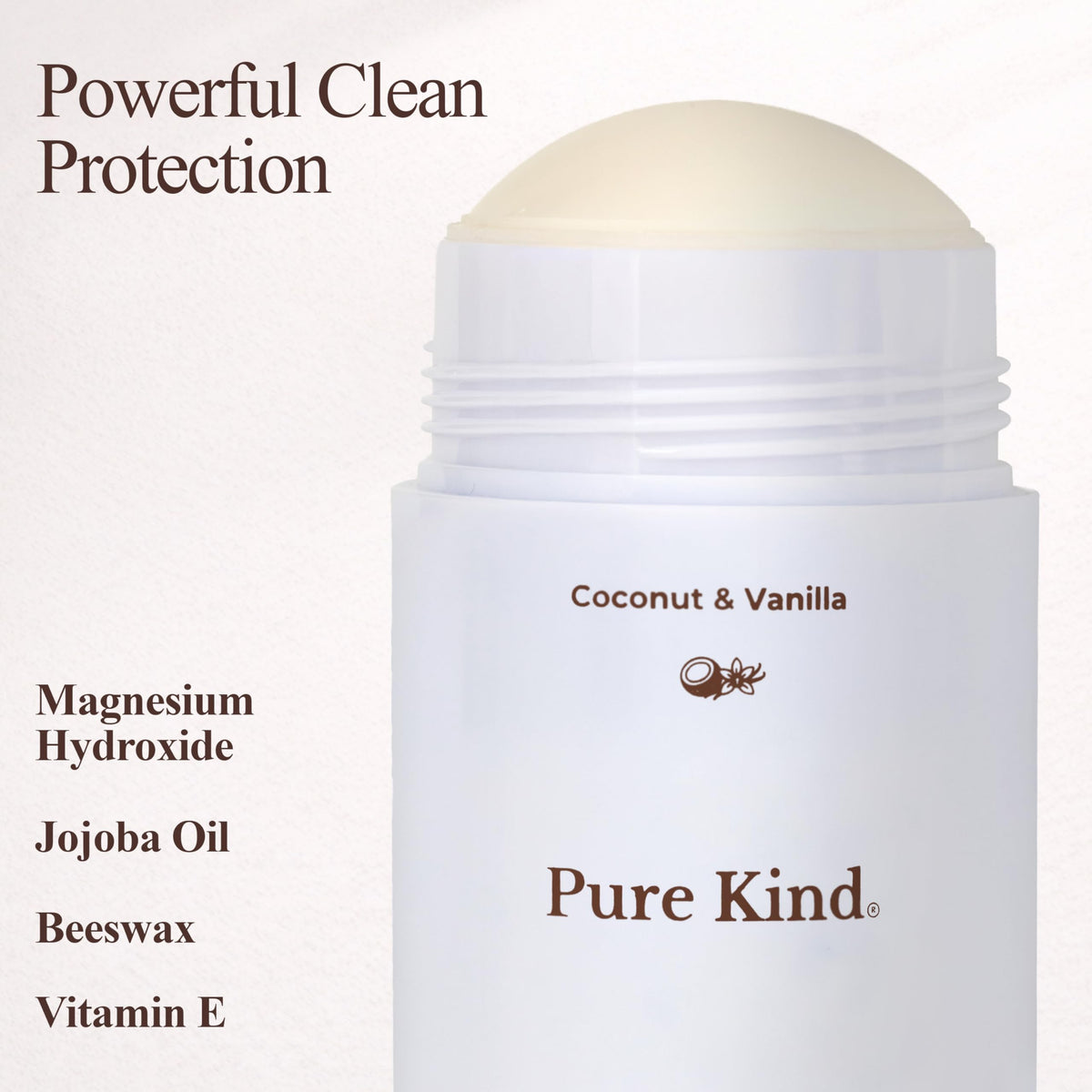 Close-up of Pure Kind ingredients with jojoba oil and beeswax for skin care.