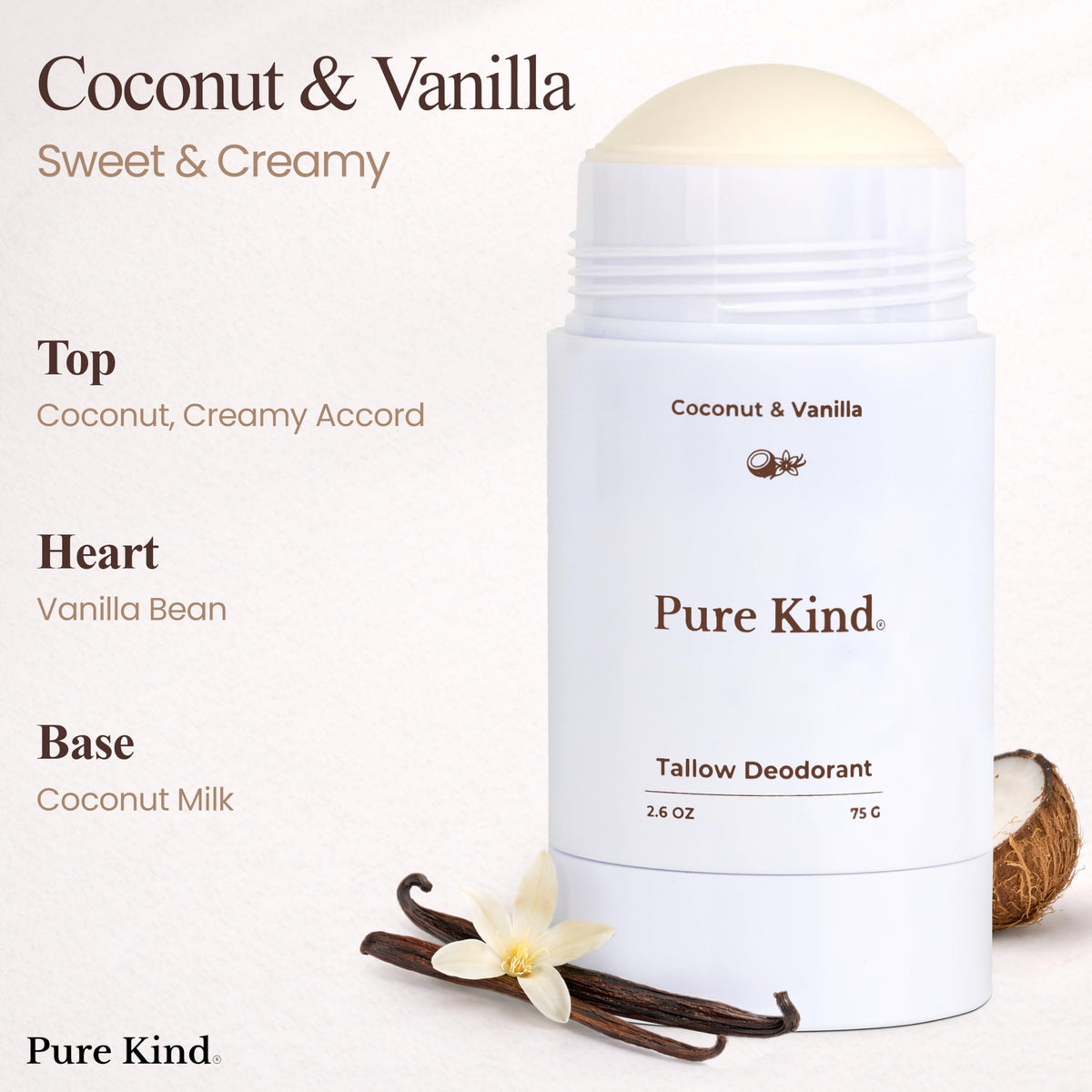 Pure Kind skin-friendly formula supports sensitive underarms with jojoba and vitamin E.