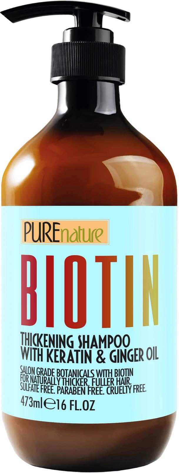 Pure Nature Lux Spa Biotin Shampoo thickening pump for easy lift cleansing