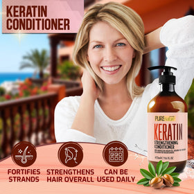 Pure Nature Lux Spa conditioner application on hair demonstrates detangling and smoothing benefits