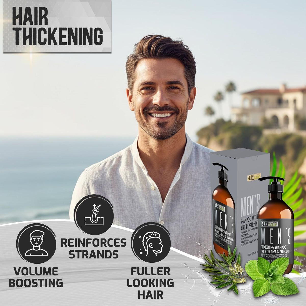 Pure Nature Lux Spa keratin boost image suggests strengthened strands with daily use