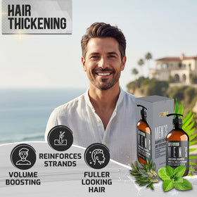 Pure Nature Lux Spa keratin boost image suggests strengthened strands with daily use
