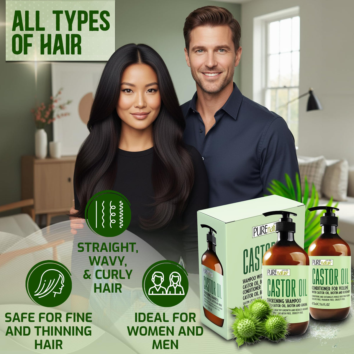 Pure Nature Lux Spa sulfate-free label signals gentle cleansing