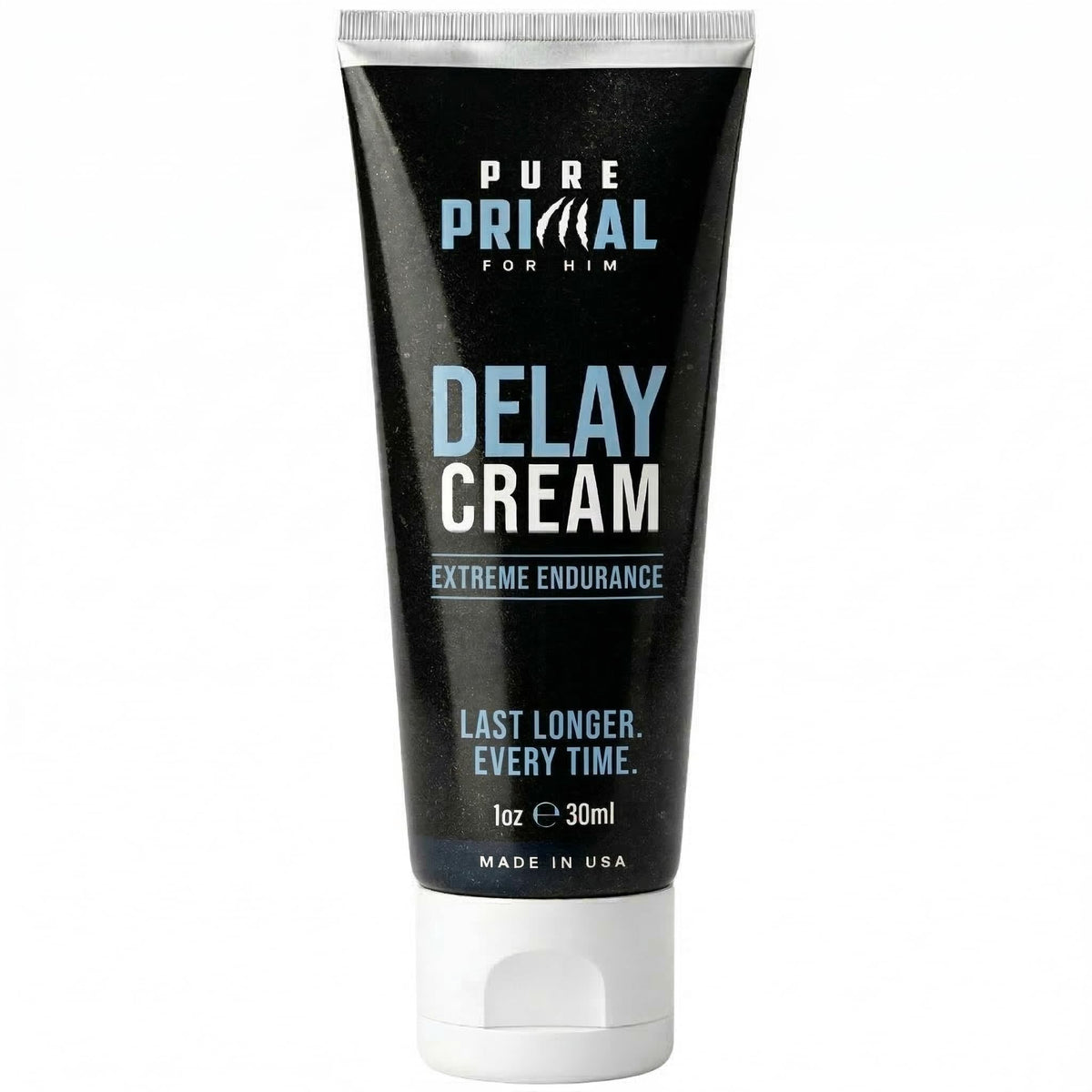 Pure Primal Delay Cream 1oz bottle for discreet use and readiness.