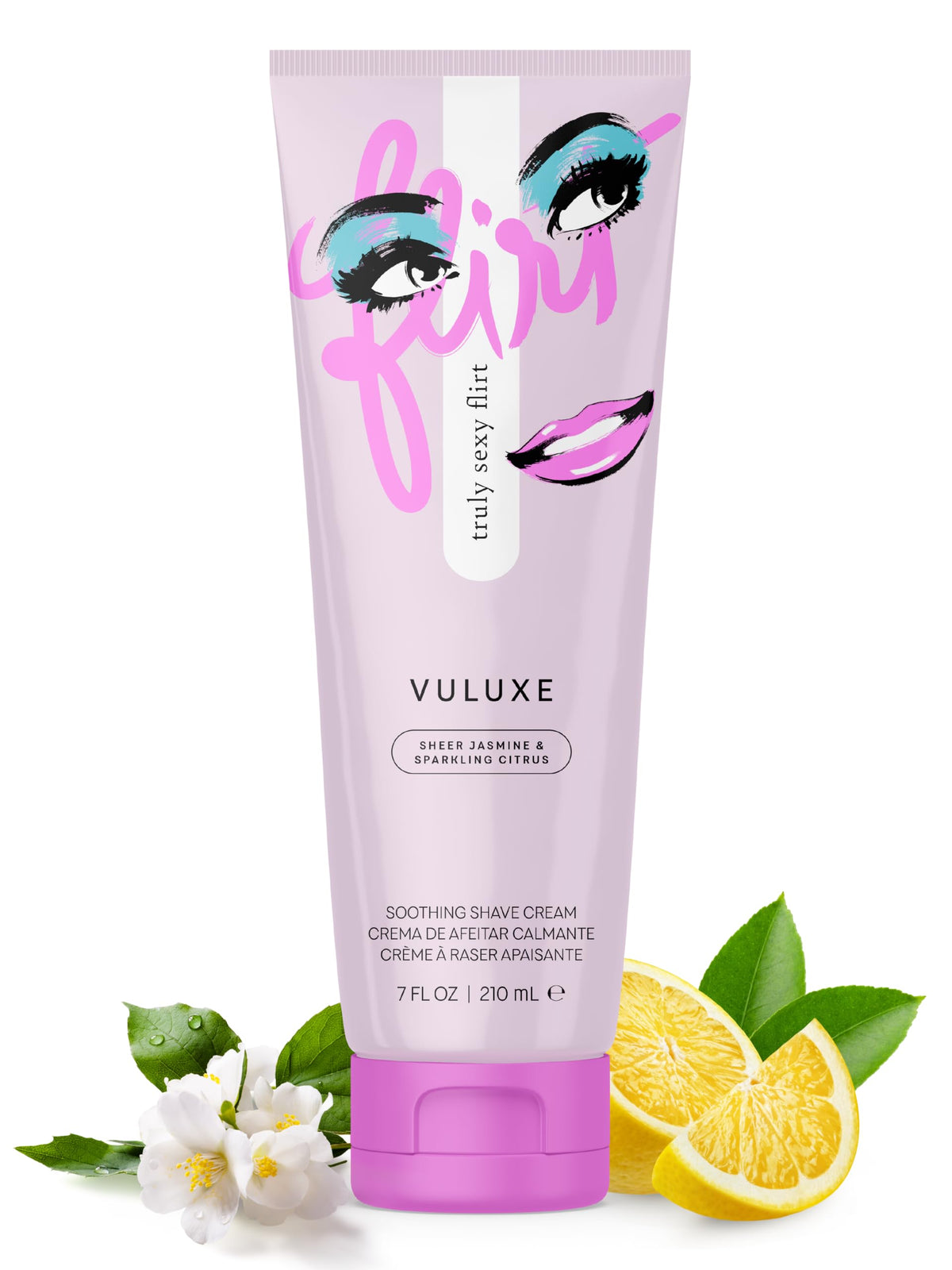 Pure Romance Vuluxe foaming shave cream bottle for a smooth, hydrated shave