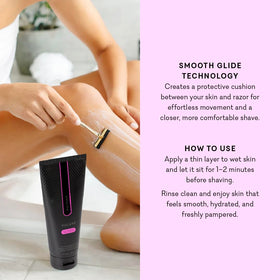 Leg shaving with Vuluxe foam providing a smooth glide