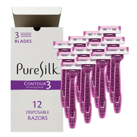 Pure Silk Contour 3 razor pivoting head close-up for precise shaving