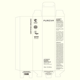 75ml PURE’AM packaging highlighted as travel-friendly