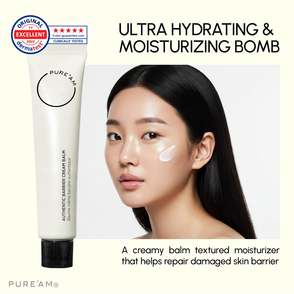 Illustration of encapsulated ceramides aiding skin barrier protection with PURE’AM