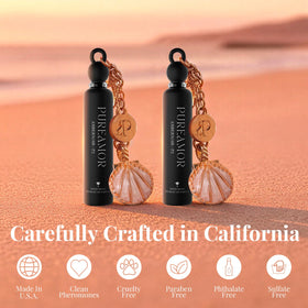 PUREAMOR Amber Noir vanilla patchouli base image conveys warm finish.