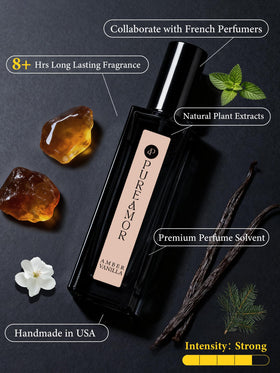 PUREAMOR travel-size perfume 0.7 oz fits purse for on-the-go fragrance.