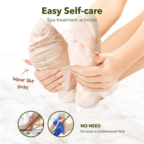 Purederm foot peeling mask exfoliates dead skin gently.