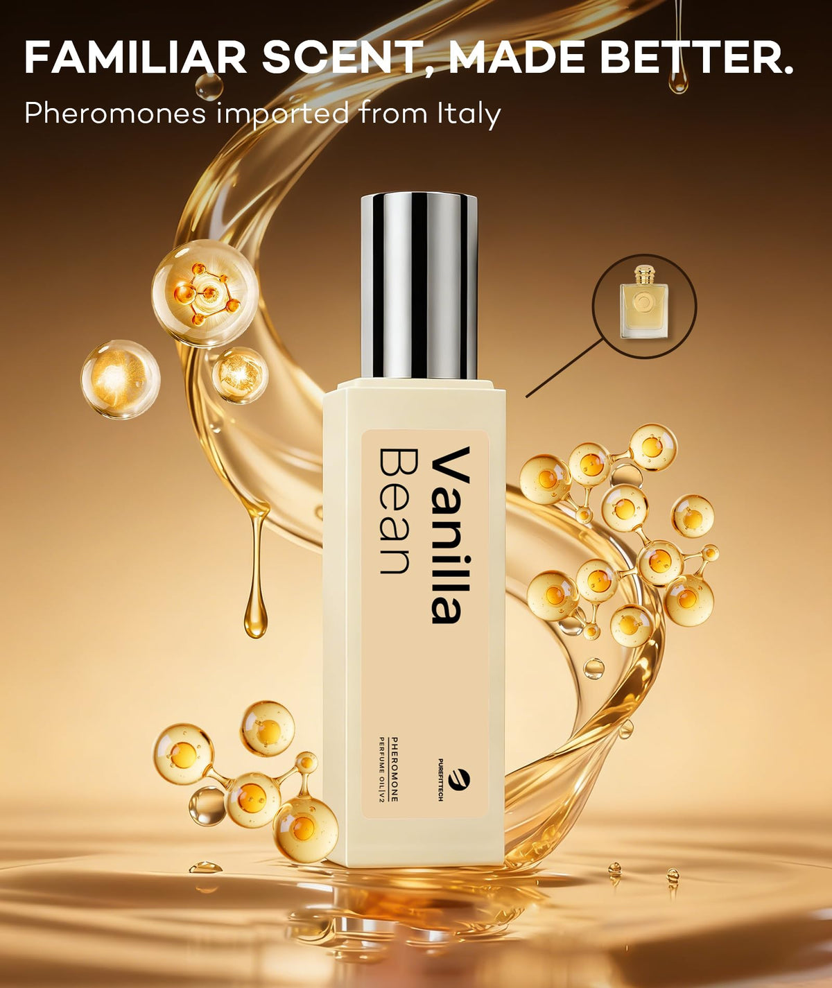 Leak-proof rollerball design from Purefittech for spill-free travel.