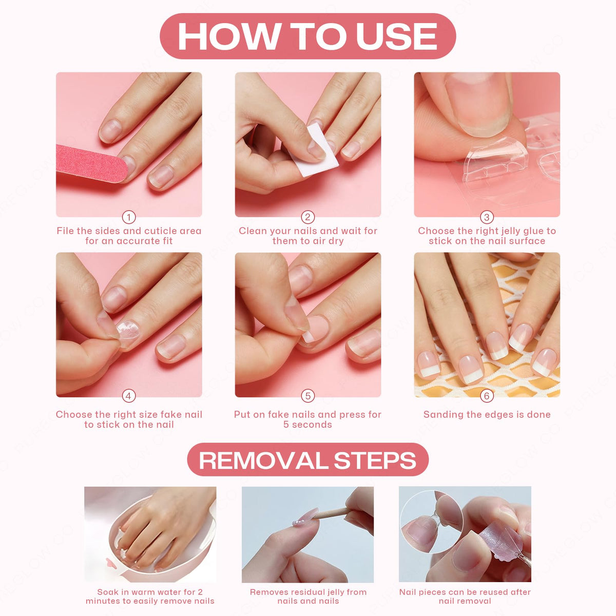 PureGlow Co glossy nude finish for elegant, versatile nails