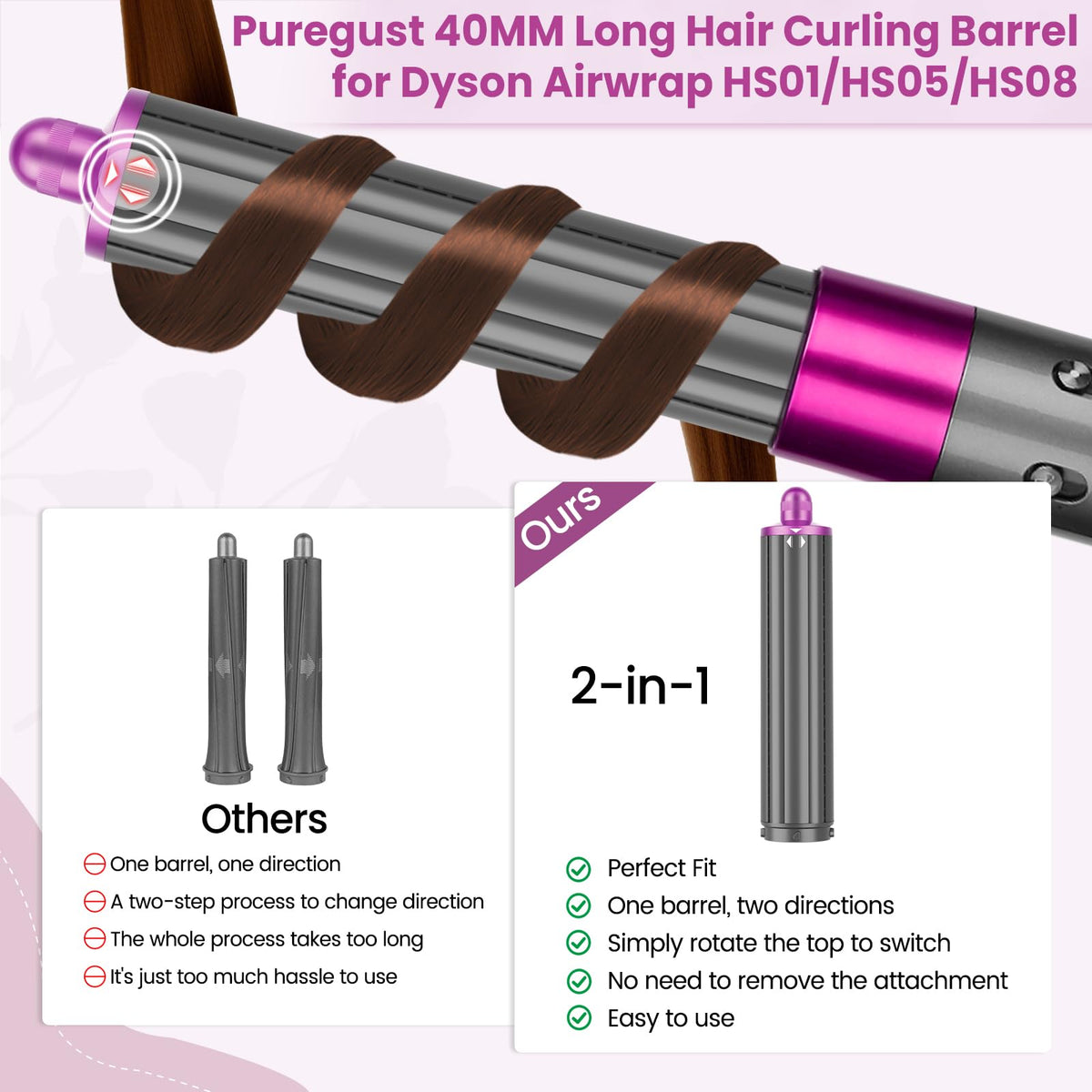 PUREGUST in and out styling for inward curls and outward volume