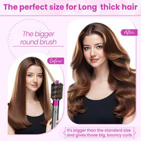 PUREGUST rose broad-styling on long hair delivers buoyant, smooth volume