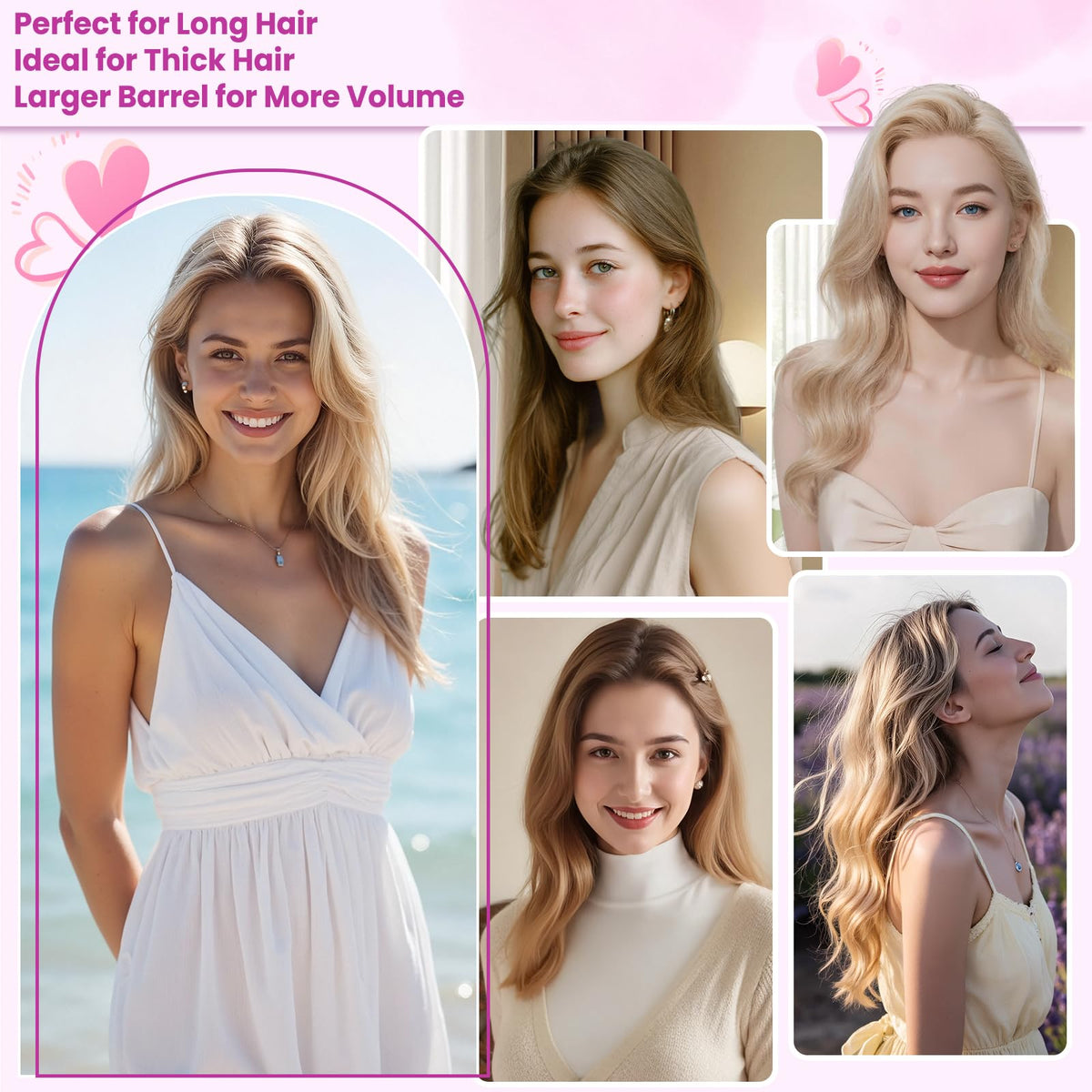 PUREGUST rose wide-styling action on long hair brings speed and control